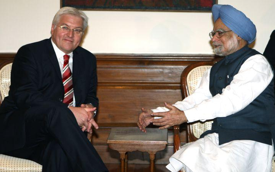 Steinmeier w czasie spotkania z indyjskim premierem Singhiem.