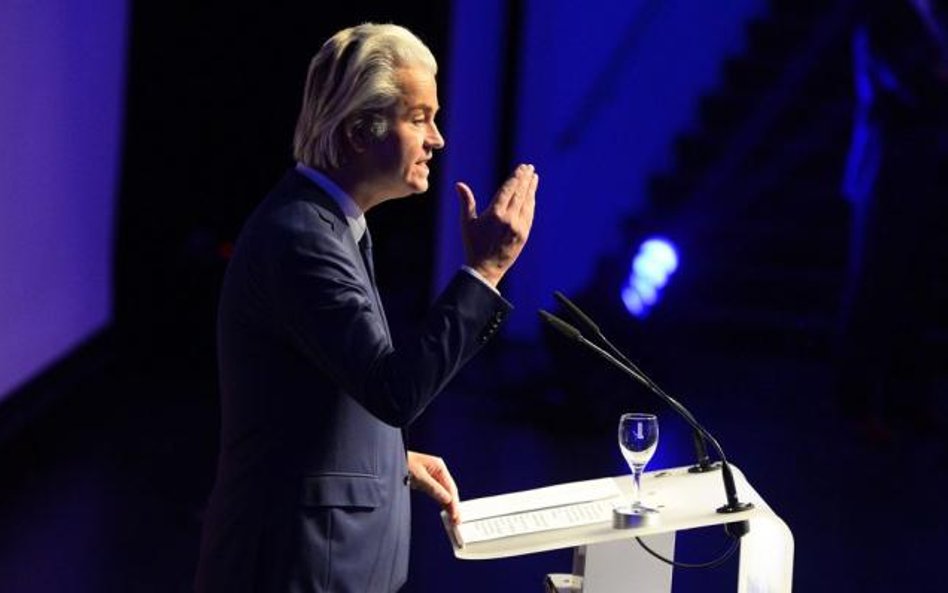 Geert Wilders na szczycie europejskich populistów w niemieckiej Koblencji 21 stycznia
