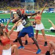 Usain Bolt cieszy się po zwycięstwie w biegu na 100 m podczas niedawnego mityngu w Monte Carlo. Tego