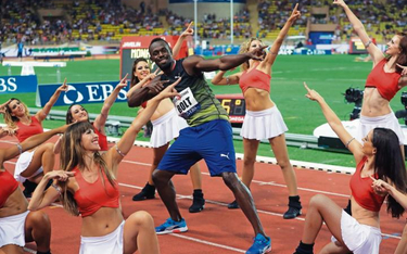 Usain Bolt cieszy się po zwycięstwie w biegu na 100 m podczas niedawnego mityngu w Monte Carlo. Tego