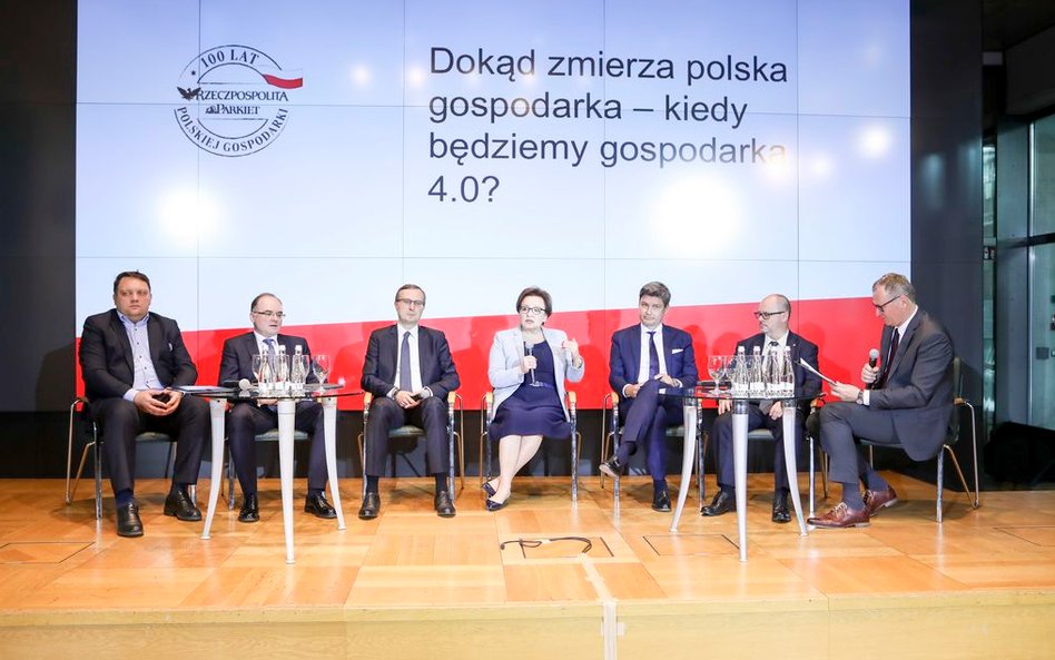 Panel dyskusyjny „Dokaąd zmierza polska gospodarka – kiedy będziemy gospodarka? 4.0?”. Nz. od lewej: