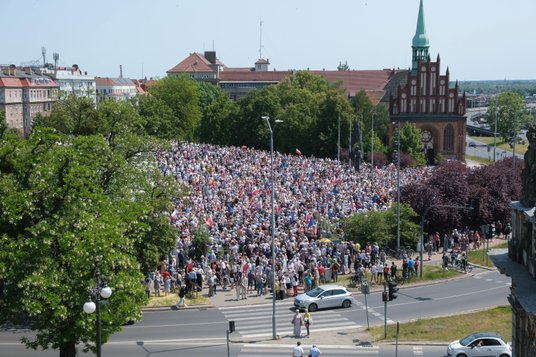 Protest na placu Solidarności w Szczecinie