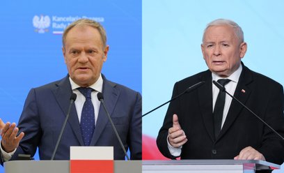 Premier Donald Tusk i prezes PiS Jarosław Kaczyński