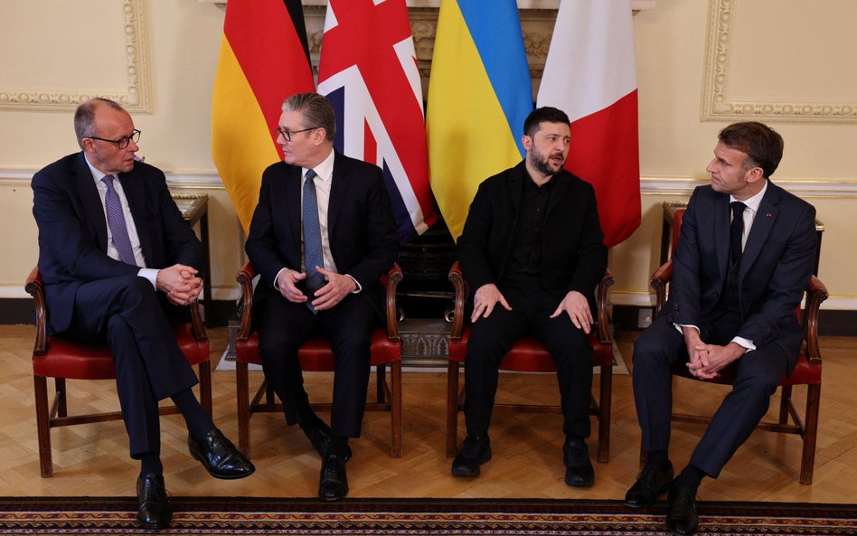 Friedrich Merz, Keir Starmer, Wołodymyr Zełenski, Emmanuel Macron