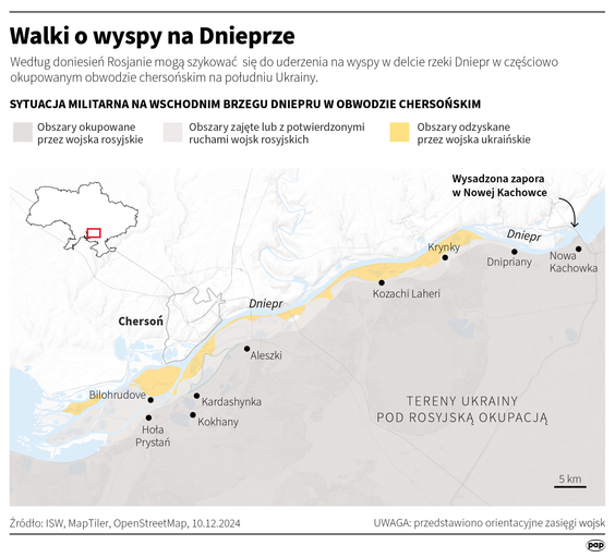 Walka o wyspy na Dnieprze (MAPA)