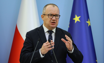 Minister Sprawiedliwości Adam Bodnar podczas konferencji prasowej