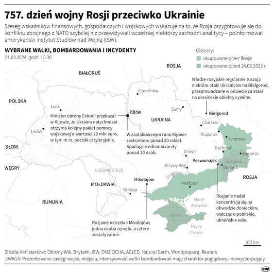 Tak wyglądała sytuacja na froncie w 757 dniu wojny