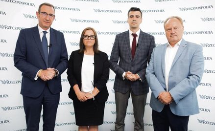 W debacie uczestniczyli (od lewej): Jan Grzegorz Prądzyński, prezes Polskiej Izby Ubezpieczeń, Katar