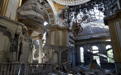 Zniszczona cerkiew w Odessie