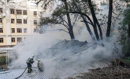 Usuwanie skutków jednego z ostatnich ataków na Kijów