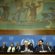 Syryjski minister spraw zagranicznych Walid Muallem podczas konferencji prasowej przed rozmowami w G