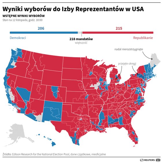 Wyniki wyborów do Izby Reprezentantów, stan na 12 listopada
