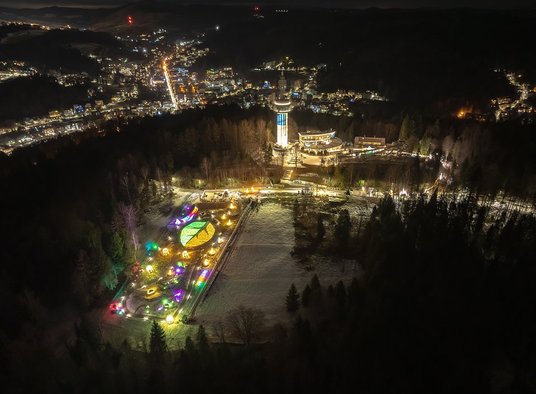 Wieża widokowa i Polana Muzyki i Światła na Górze Parkowej