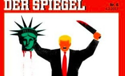 Donald Trump obcina głowę Statui Wolności na okładce "Der Spiegel"