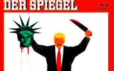 Donald Trump obcina głowę Statui Wolności na okładce "Der Spiegel"