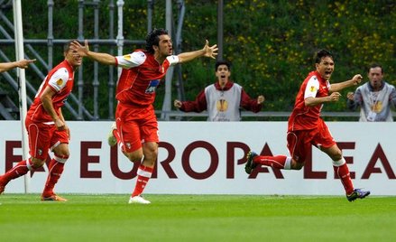 Piłkarze Sportingu Braga cieszą się po zdobytej bramce
