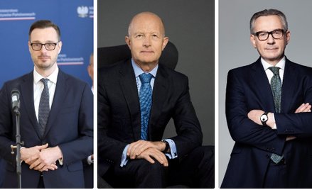 Jakub Jaworowski, minister aktywów państwowych (pierwszy z lewej). Andrzej Klesyk, prezes PZU, i Cez