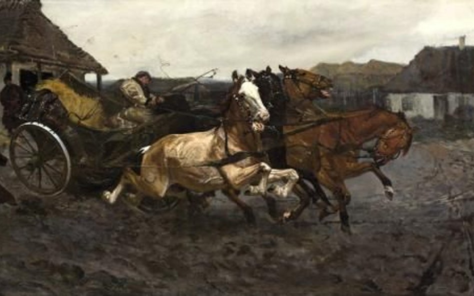 Józef Chełmoński, „Próba czwórki”, 1878, olej na płótnie.