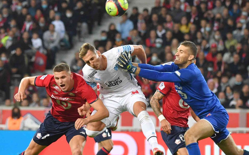 Arkadiusz Milik w meczu z Lille