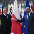 Przewodniczący Rady Europejskiej Charles Michel i prezydent RP Andrzej Duda przed spotkaniem w Bruks