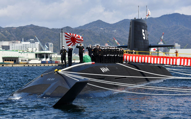 Okręt podwodny Ōryū (SS-511) podczas uroczystości wcielenia do służby. Fot./Japońskie Morskie Siły S