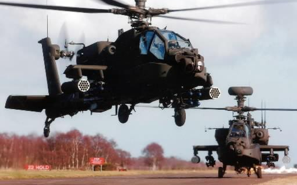 Omigłowce AH-64 Apache produkowane przez Boeinga. Cena 55 mln dol.