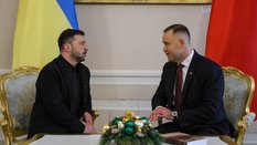 Prezydent Karol Nawrocki oraz prezydent Ukrainy Wołodymyr Zełenski podczas spotkania w Pałacu Prezyd