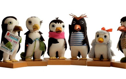 Lalki filmowe z serialu „Mały Pingwin”.