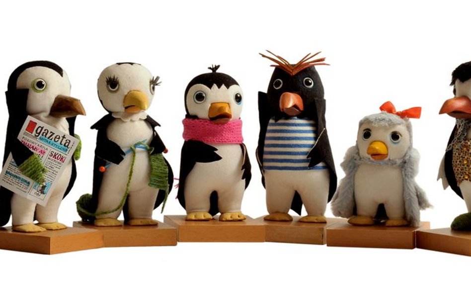 Lalki filmowe z serialu „Mały Pingwin”.