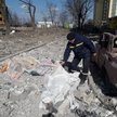 Ulice zniszczonego w wyniku ostrzału Czernihowa