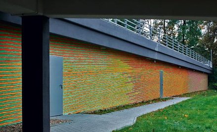 Mural w Bielsku-Białej – pejzaż przeznaczony do oglądania w ruchu