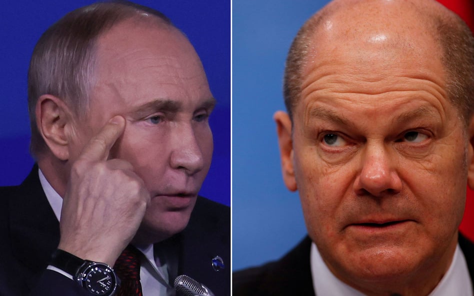 Władimir Putin i Olaf Scholz