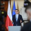 Premier Mateusz Morawiecki podczas konferencji prasowej w siedzibie Kancelarii Prezesa Rady Ministró