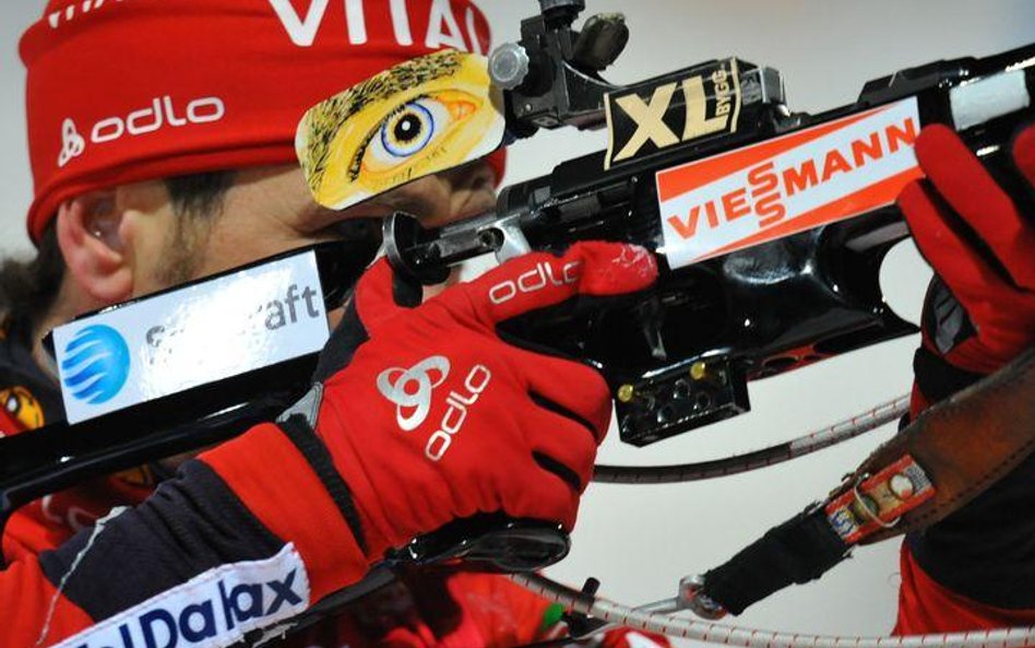 Ole Einar Bjoerndalen na trasie biegu