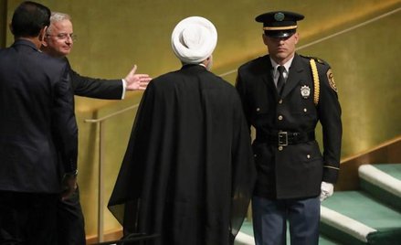 Prezydent Iranu Hasan Rouhani po przemówieniu w ONZ