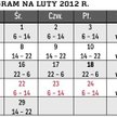 1. Harmonogram na luty 2012 r.