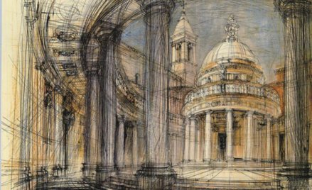 Henryk Dąbrowski „Rzym - San Pietro in Montorio, Tempetto del Bramante", 1965