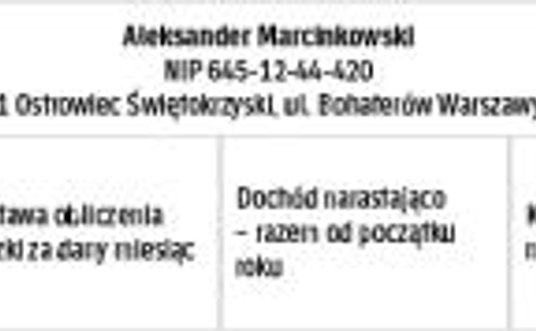 WZÓR karty przychodów