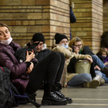 Kyiv residents looking for shelter in the metro