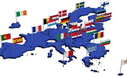 Unia Europejska (stan na 1 lutego 2020 r.). Obecnie kraje członkowskie UE mają łącznie ok. 450 mln o