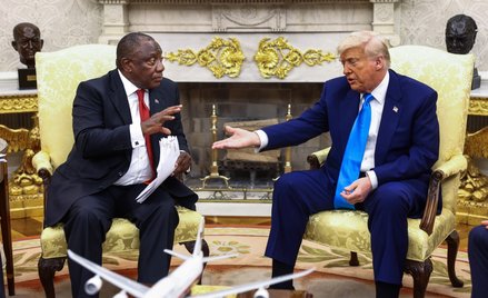 Cyril Ramaphosa i Donald Trump w Białym Domu
