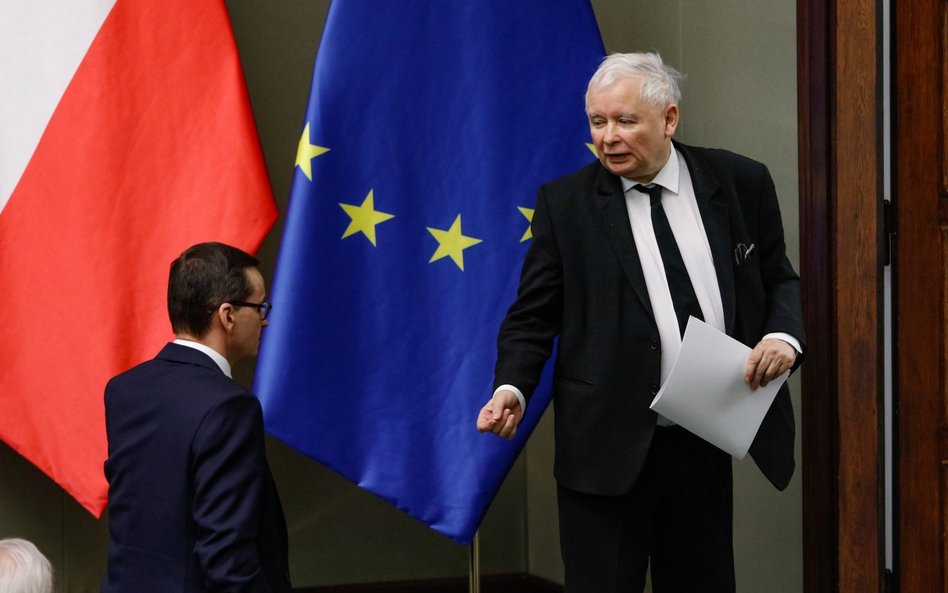 Premier Mateusz Morawiecki i prezes PiS Jarosław Kaczyński