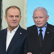 Donald Tusk, Jarosław Kaczyński, Krzysztof Bosak - liderzy formacji cieszących się według sondażu na