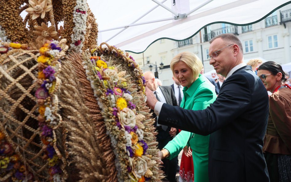 Agata i Andrzej Dudowie na dożynkach prezydenckich, 15 września