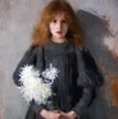 Dziewczynka z chryzantemami 1894, olej na tekturze