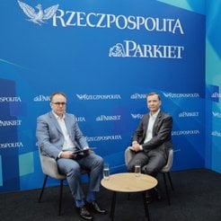 W studiu „Rzeczpospolitej” na EKF (od lewej): Paweł Czuryło z „Rz” i Mateusz Pociask z EY Polska