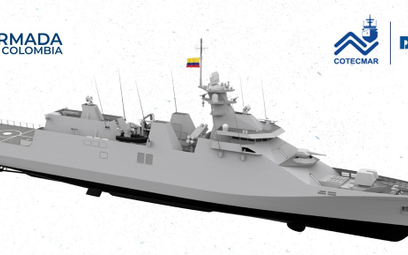 Wizja fregaty typu SIGMA 10514 w odmianie dla Marynarki Wojennej Kolumbii.