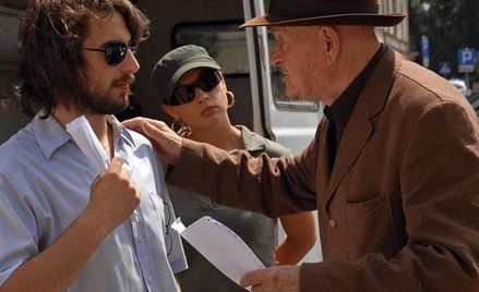 Zdjęcia do filmu Cezarego Albina (z lewej), w którym Jan Machulski zagrał swoją przedostatnią rolę, 