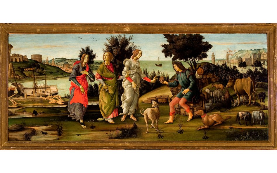 Alessandro di Mariano di Vanni Filipepi zwany Sandro Botticelli, Sąd Parysa, 1485–1490