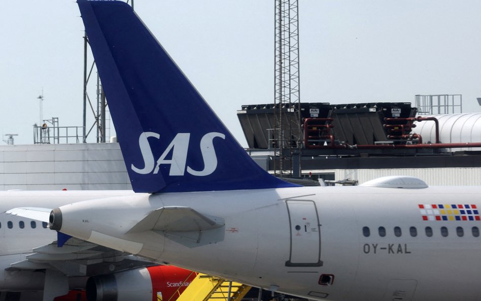 Samoloty Scandinavian Airlines (SAS) na lotnisku Kastrup w Kopenhadze